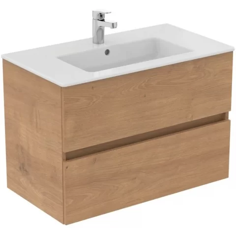 Dulap lavoar baie Ideal Standard Eurovit suspendat cu 2 sertare, 80 cm, bej