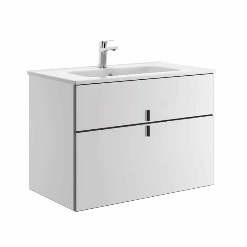 Mobilier soft close si Lavoar Gala 80 cm Alb Mat