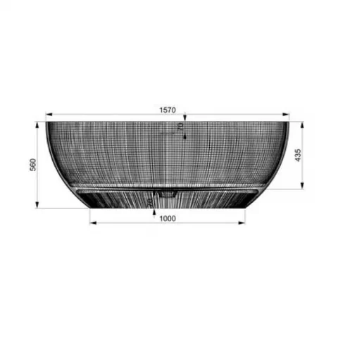 Cada freestanding, Teko Nubia, din compozit mineral, cu preaplin, 157x65 cm, finisaj Gelcoat grey stone mat