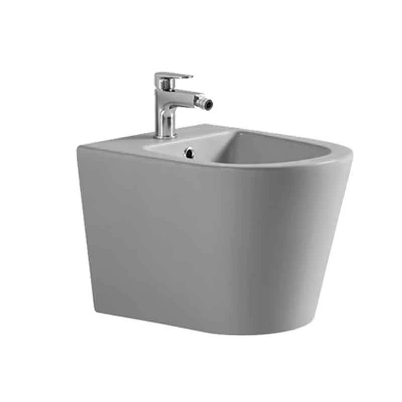 Bideu suspendat Fluminia Cleo, cu fixare ascunsa, 48,5 cm, gri mat