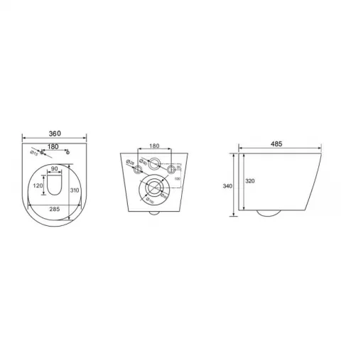 Vas WC suspendat Fluminia, capac soft close quick release, gri mat