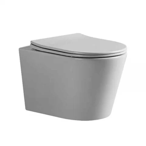 Vas WC suspendat Fluminia, capac soft close quick release, gri mat