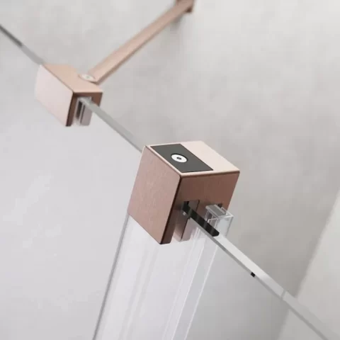 Cabina dus dreptunghiulara cu usa glisanta Radaway Furo Brushed Copper KDJ 100x80 cm, cupru periat