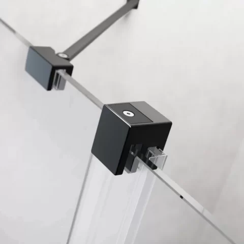 Cabina dus dreptunghiulara cu usa glisanta Radaway Furo Black KDJ 100x80 cm, profil negru