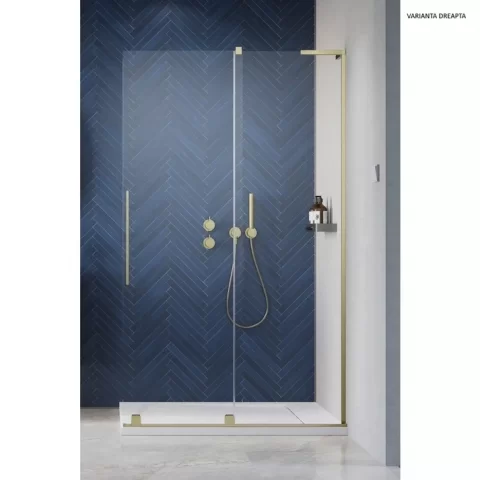 Perete sticla dus Walk In Radaway Furo SL 100xH206 cm, profil auriu periat
