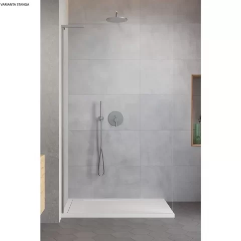 Perete sticla dus Walk In Radaway Modo SL II 90xH200 cm, profil nichel periat