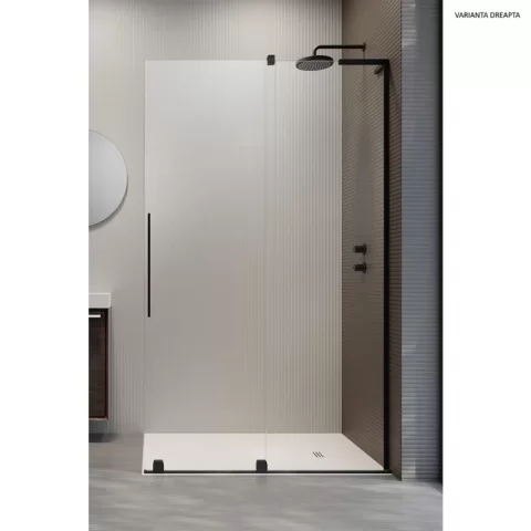 Perete sticla dus Walk In Radaway Furo SL 120xH206 cm, profil negru