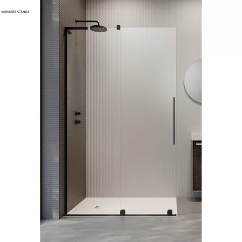 Perete sticla dus Walk In Radaway Furo SL 120xH206 cm, profil negru