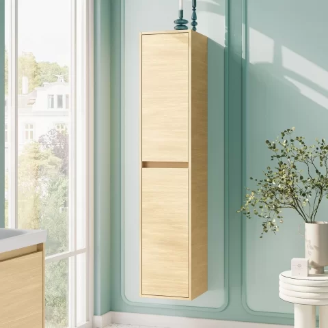Dulap inalt Villeroy&Boch Skyla, 35x35xH170cm, cu 2 usi softclose, stejar deschis