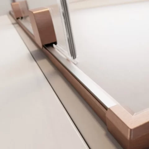 Perete sticla dus Walk In Radaway Furo 120xH200 cm cu usa glisanta, profil cupru periat