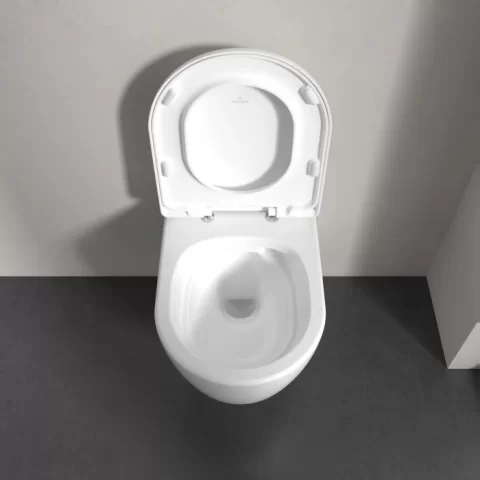 Set PROMO Vas wc cu capac soft close Villeroy&Boch Twist Flush, alb alpin 53x37cm cu CeramicPlus