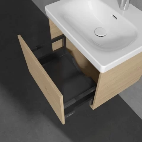 Set mobilier cu lavoar Villeroy&Boch 52.5x42.4xH43.6cm, stejar deschis