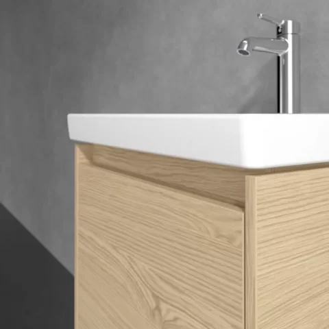 Set mobilier cu lavoar Villeroy&Boch 52.5x42.4xH43.6cm, stejar deschis