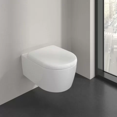 Set PROMO Vas wc cu capac soft close Villeroy&Boch Twist Flush, alb alpin 53x37cm