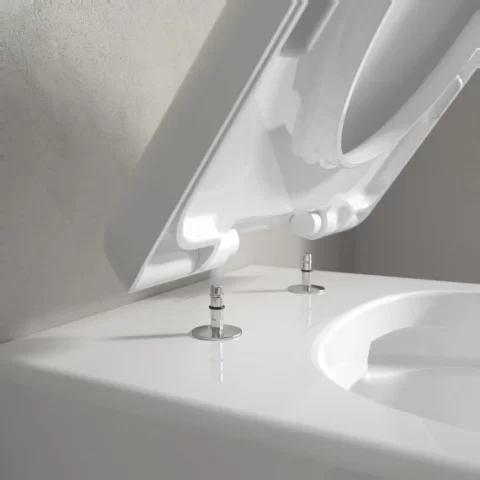 Set PROMO Vas wc cu capac soft close Villeroy&Boch Twist Flush, alb alpin 53x37cm cu CeramicPlus